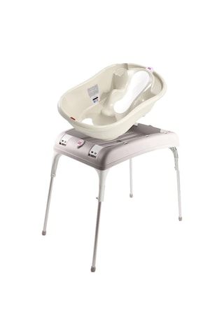 Okbaby Bebek Banyo Seti Onda Evolution Dijital Termometreli Çift Yönlü Bebek Küveti K. Beyaz & Bebek Küvet Taşıyıcı