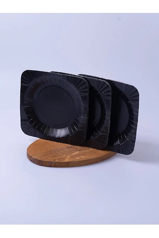 Laren Kağıt Tek Kullanımlık Tabaklar 100 Adet 412253347 Siyah