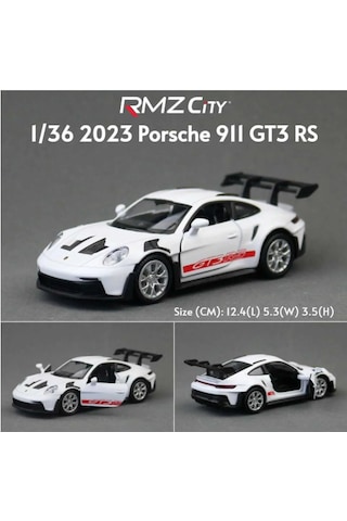 Rmz City Porsche 911 Gt3 Rs Dikkat 1/36 Ölçektir 12 Cm. Beyaz