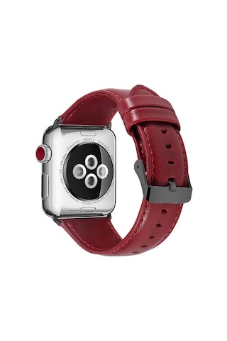 Apple Watch Uyumlu 42mm Luxury Leather Deri Kordon - Lacivert