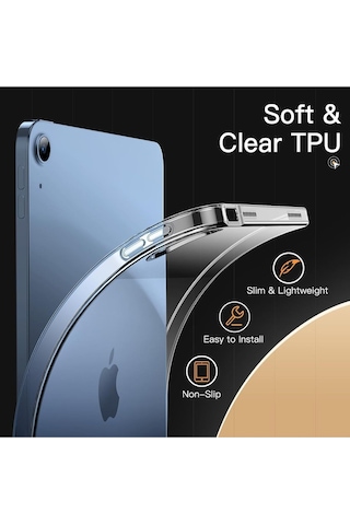 Apple Uyumlu iPad Mini 6.nesil 8.3 Kılıf Şeffaf Silikon Tpu Esnek Arka Kapak