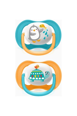 Philips Avent Ultra Air Animals Emzik 2'li  6 - 18 Ay Sarı - Mavi