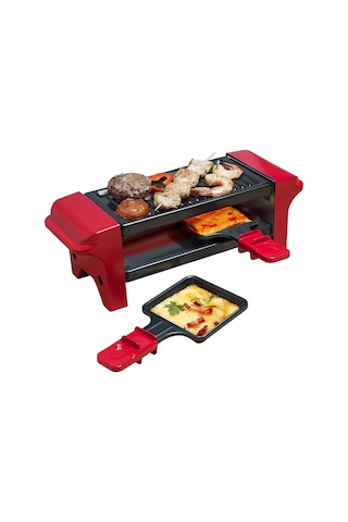 Bestron Mini Raklet 350 W 2 Kişilik Izgara + Yapışmaz Tava + Tahta Spatula