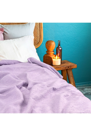 Pamuk Battaniye Tek Kişilik Tv Battaniyesi 150x200cm Eflatun