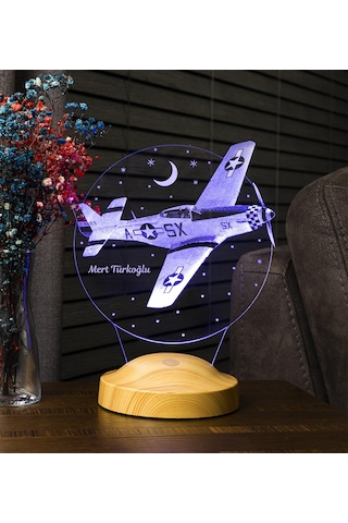Uçak Hediyesi, İsimli Uçak Figürlü Hediye, İsimli Pilot Hediyesi, Uçak Tasarımlı Pilot Hediyesi, Kişiye Özel Led Lamba