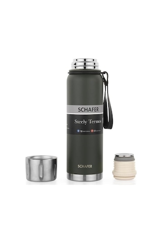 Schafer Çelik Termos 750 Ml Yeşil Renk Yeşil