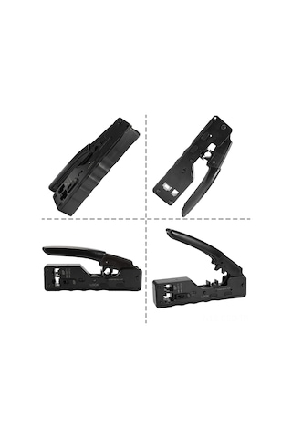 Samdoo "çok Fonksiyonlu Rj45 Rj11 Rj12 Konektör Sıkma Pensesi - Cat7, Cat6, Cat5 Uyumlu" Siyah