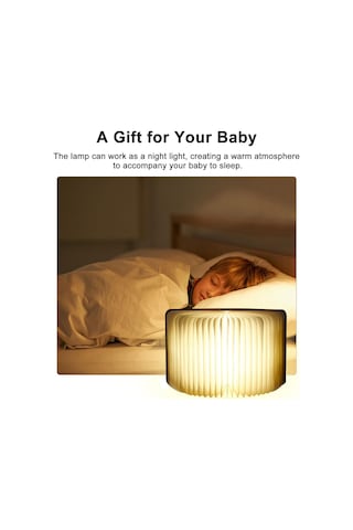 Konesam Katlanabilir Kitap Şeklinde Led Gece Lambası - Dekoratif Yatak Başı Ve Okuma Lambası Diğer