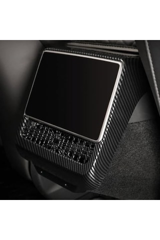 Tesla Model Y Juniper Karbon Fiber Görünüm Arka Klima Ekranı Koruyucu Çerçevesi Abs