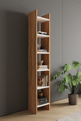 Classy 106uraz 5 Raflı Çift Renkli Kitaplık Atlantik Çam - Beyaz Raflı