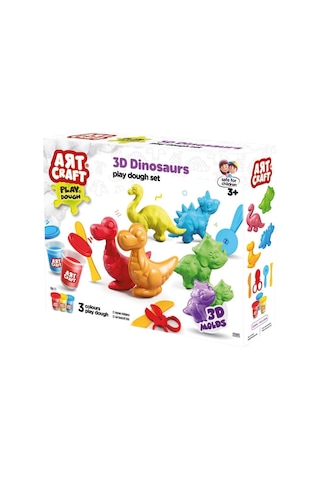 03995 Art Craft 3d Dinozorlar Hamur Set 168 Gr -fentoys Çok Renkli