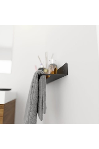 Aju Havluluk Modern Raf Havlu Askısı, Banyo Organizatör Raf Havlu Tutucu Raf, Metal Banyo Aksesuarları Siyah