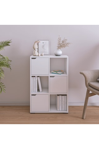 Vinesa Modern Kapaklı Kitaplık Çok Amaçlı Vitrin Kitaplık Mat Bey