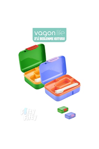 Vagonlife 2 Li Beslenme Kutusu Seçtiğiniz Renkte 2 Adet Gönderilir Açıkyeşil