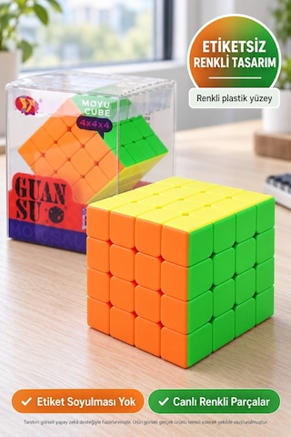 Moyu Guansu 4x4 Zeka Küpü Etiketsiz Hız Küpü Akıl Ve Beceri Oyuncağı 6.2 Cm