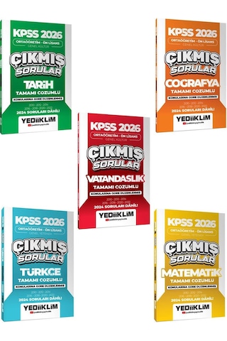 Yediiklim Kpss 2026 Ortaöğretim Ön Lisans Konularına Göre Düzenlenmiş Tamamı Çözümlü Çıkmış Sorular Seti 2024 Soruları Dahil Yediiklim Kpss 2026 Ortaöğretim Ön Lisans Konularına Göre Düzenlenmiş Tamamı Çözümlü Çıkmış Sorular Seti 2024 Soruları Dahil