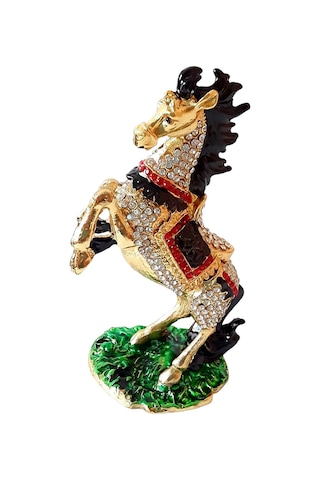 Dekoratif Swarovski Taşlı At Biblo, Mücevher Kutusu