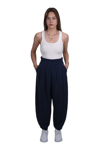 Kadın Modal Kumaş Havuç Kesim Lacivert Pantolon Lacivert