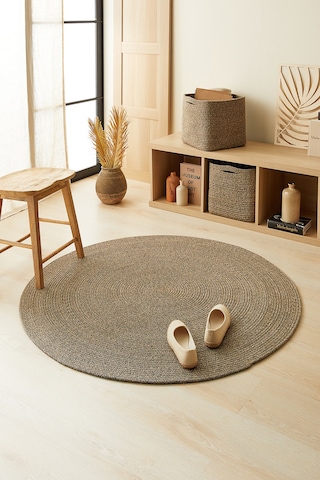 Ocean Home Textile Siyah Kırçıllı Jüt Halı Kilim 120 CM