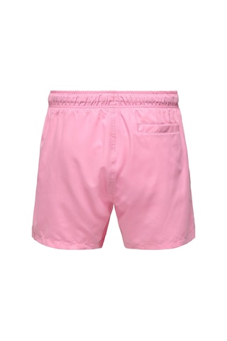 Only & Sons Onsbasıle Life Erkek Deniz Şortu Düz Renk Rahat Yazlık Regular Fit Pembe