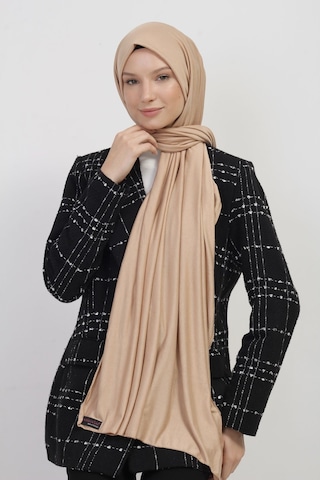 Tesettür Penye Şal - 70 X 180 / Koyu Bej Koyu Bej