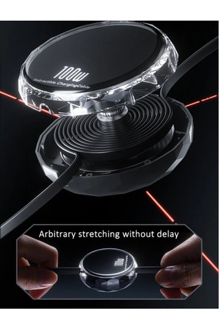 5 Adet 3in1 Makaralı Çoklu Şarj Kablosu 100w Hızlı Şarj - Type-c, Lightning, Micro Usb Geri Çekilebilir Data Kablosu