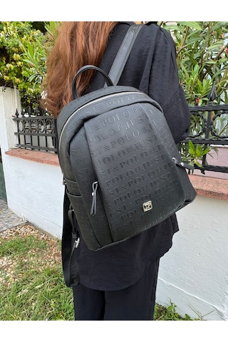 Just Polo Kadın Siyah Büyük Boy Sırt Çantası