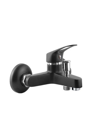 On2 Armatür Lüx Siyah Tepe Robot Duş Seti Ve Siyah Banyo Bataryası Siyah