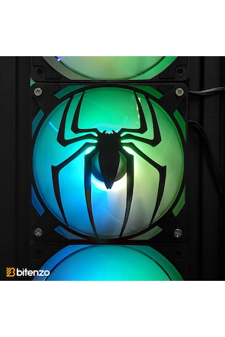 Örümcek Desenli 120x120 Mm Oyun Pc Aksesuarı, Masaüstü Bilgisayar Fan Kapağı Siyah