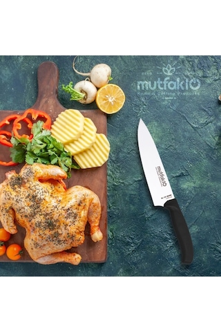 Mutfak10 Silver Seri Şef Bıçağı 21 Cm 34097-26161 Siyah