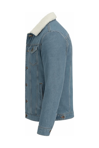 Zbd Erkek Slim Fit Kürklü Kot Ceket - 7432 Buz Mavi