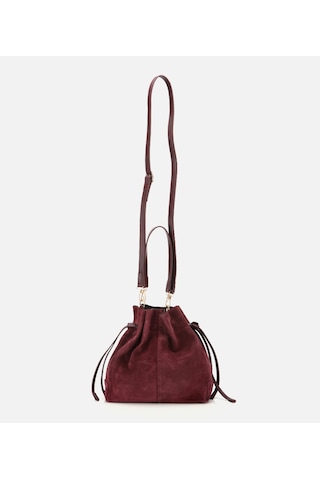 Hotiç Kadın Süet Deri Bordo Bucket Omuz Çantası 03cah316270a780 03cah316270a780 Bordo