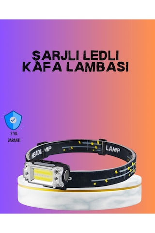 Beyaz Led Işık Sensörlü Kafa Lambası Lityum Batarya Led El Fenerli Şarjlı Tkn3tgswgkqn2fpcoh3
