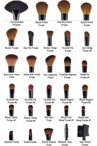 Fontenay Silindir Makyaj Fırça Seti 12'li Set Siyah Renk