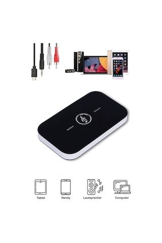 Thentech Kablosuz Bluetooth Ses Alici Verici Receiver Adaptor Seti Rca Aux Destekli Tv Pc Arac Donusturucu