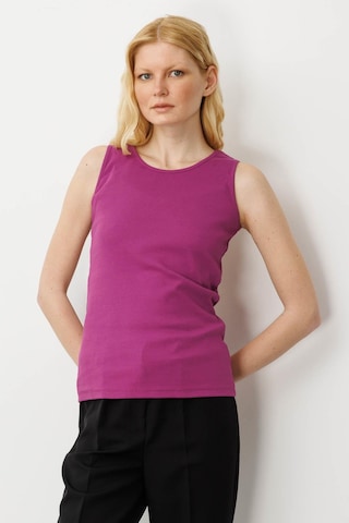 Kadın Sıfır Yaka Kaşkorse Pamuklu Askılı T-shirt Sıklamen pembe