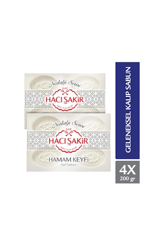 Hacı Şakir Hamam Keyfi Saf Geleneksel Beyaz Sabun 4 x 200 G 2'li