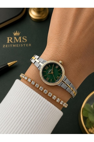 Rms Romanson Vintage Mini Kasa Özel Kordon 2 Yıl Garantili 3 Atm Kadın Kol Saati+bileklik A2239.49 Gümüş - Sarı