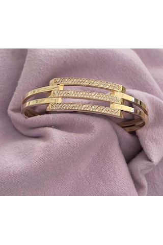 8 Ayar Altın Kaburga Kelepçe Yeşil