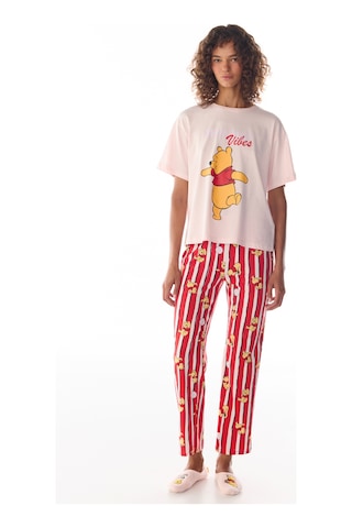 Penti Pembe Monday Vibes Ayı Desenli Pantolon Kısa Kollu Pijama Takımı