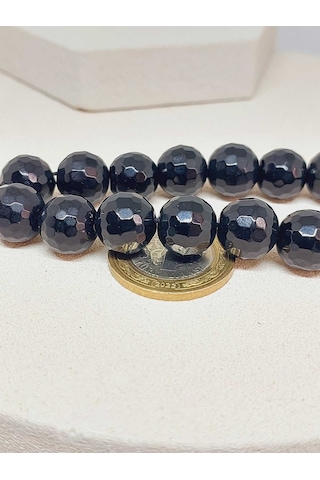 Oniks Onix Taşı Faset Kesim17lik Efe Tesbih 12mm 51526