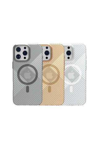 Joko Apple iPhone Uyumlu 16 Pro Stella Pc Sert Magsafe Kılıf - Gold Altın