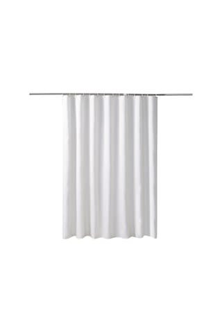 Youmex Beyaz 180x220 Cm Kalın Poliester Banyo Perdesi - Su Geçirmez, Mozaik Önleyici, 12 Adet Kanca İle Tam Set Beyaz