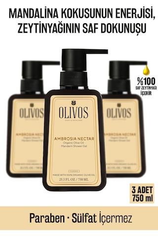 Olivos Zeytinyağlı Mandalina Kokulu Banyo Duş Jeli 3 x 750 ML