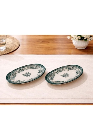 Porser Fulya 2li Kayık Seti Velour Green