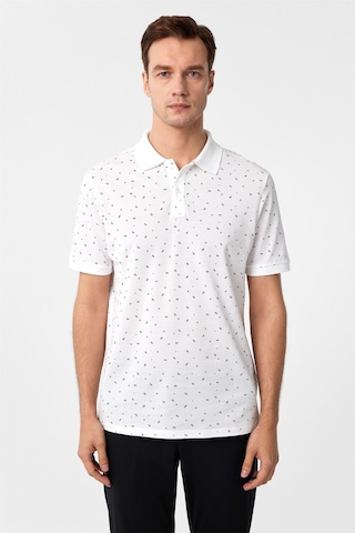 Süvari Beyaz Regular Baskılı Polo Yaka Tişört-37382 Beyaz