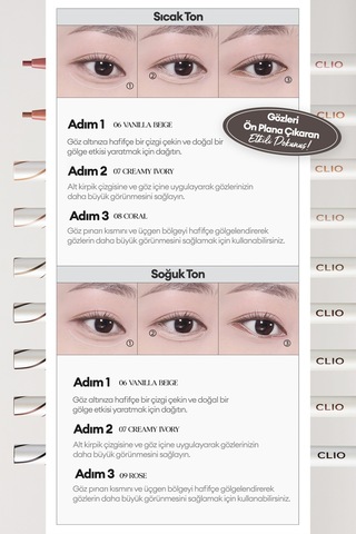 Suya Dayanıklı, İnce Uçlu Göz Kalemi Clıo Sharp So Simple Waterproof Pencil Liner 005 Ash Brown 05