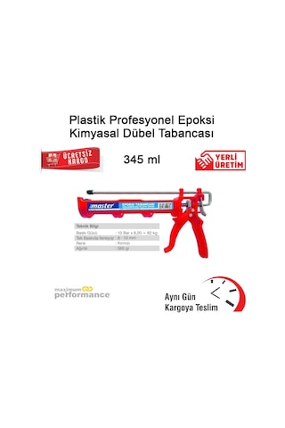 Master Plastik Profesyonel Epoksi Kimyasal Dübel Tabancası 345 Ml N11.1349