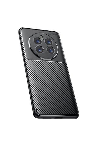 Realme 12 Pro Plus Kılıf Esnek Karbon Desenli Şık Premium Silikon Kapak Ryc/a.f.karbon Siyah