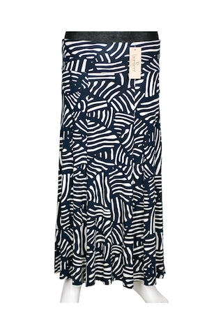 Barem Kadın Arzu Korsajlı 6 Parçalı Egzotik Yapraklar Lacivert Etek Lacivert